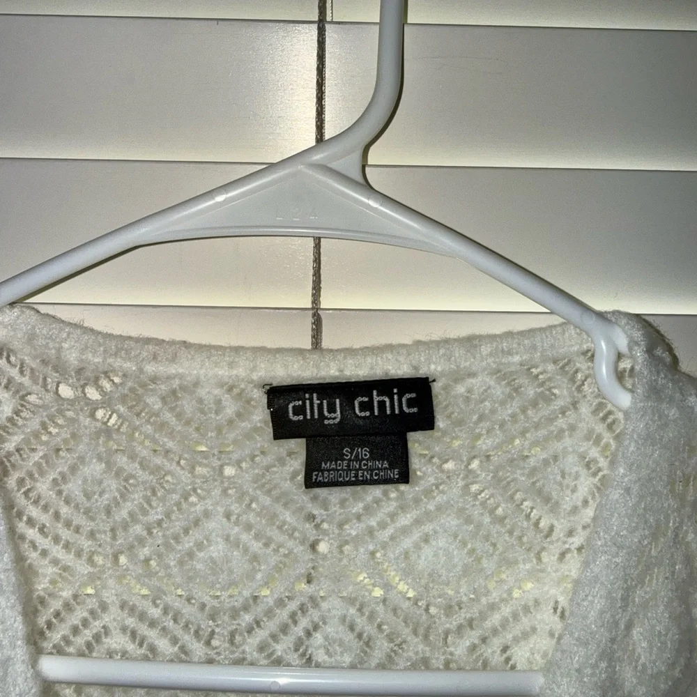 City Chic Cream Textured Wrap Robe - Picture 2 of 9